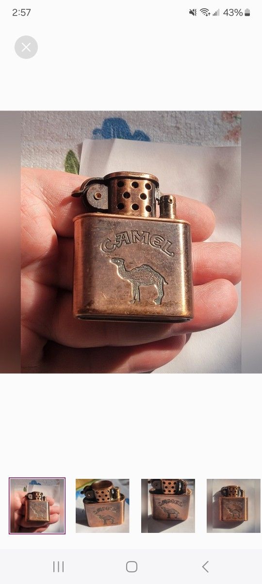 Vintage Copper Camel Oil Lighter