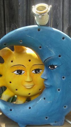 Mexican Moon and Sun Antique Lamp