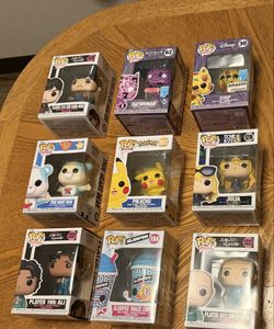 Variety of Funko pops