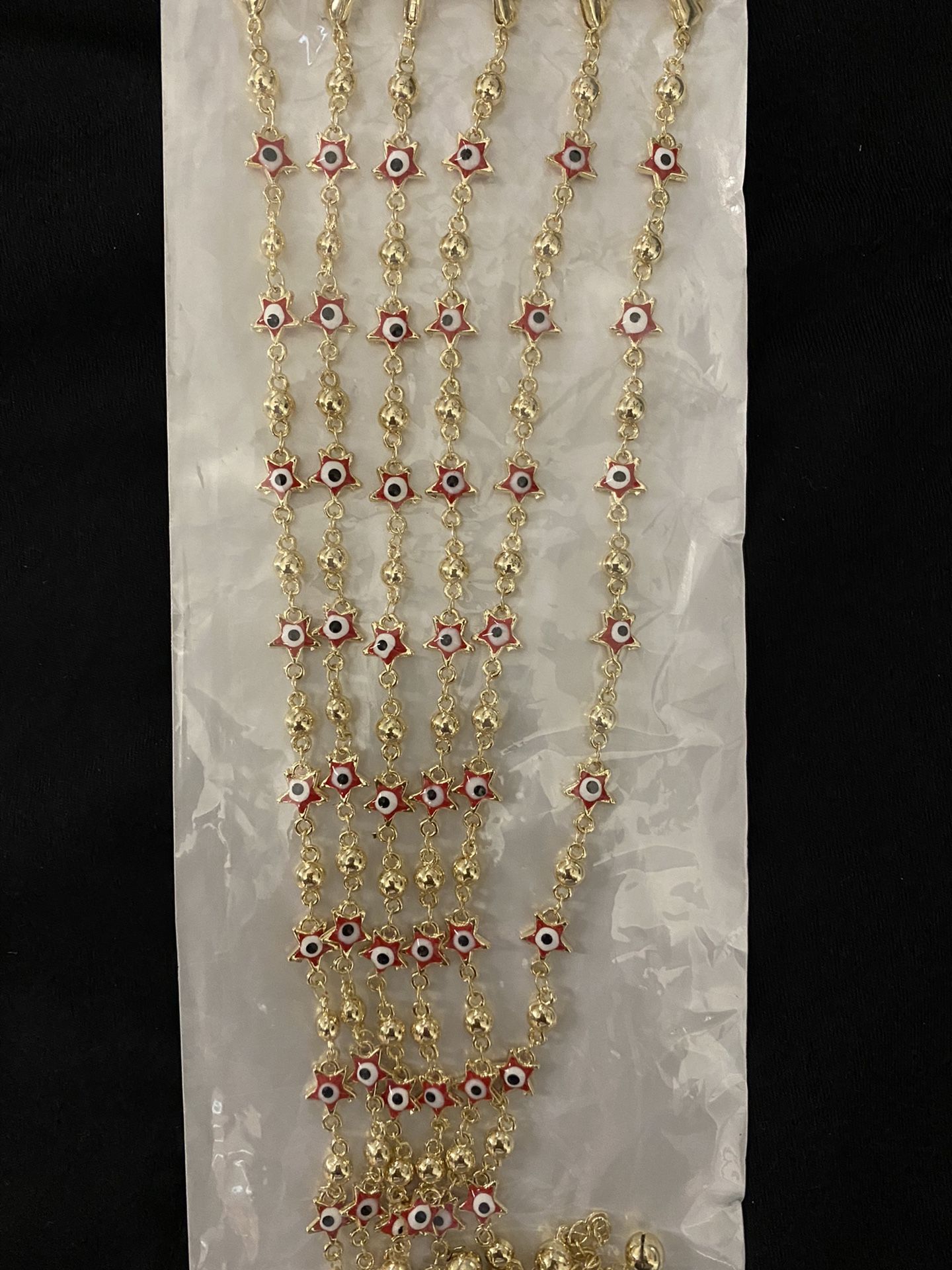 14K Plated Red Evil Eye Anklet