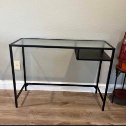 Ikea VITTSJÖ Glass Table, black-brown