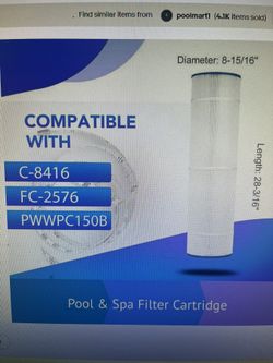 Pool Spa Filters Work With C-8416, Filbur FC-2576, PWWPC150B, 25(contact info removed)S New!