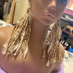 Cheetah Fringe Earrings 