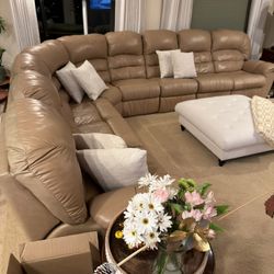 8 Piece Top Grain Leather Sectional