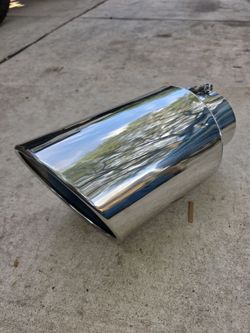 5" Inlet 8" Outlet 15" Long Overall Length Stainless Steel Rolled Edge Diesel Exhaust Tip