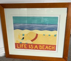 Stephen Huneck print 1997 woodblock signed