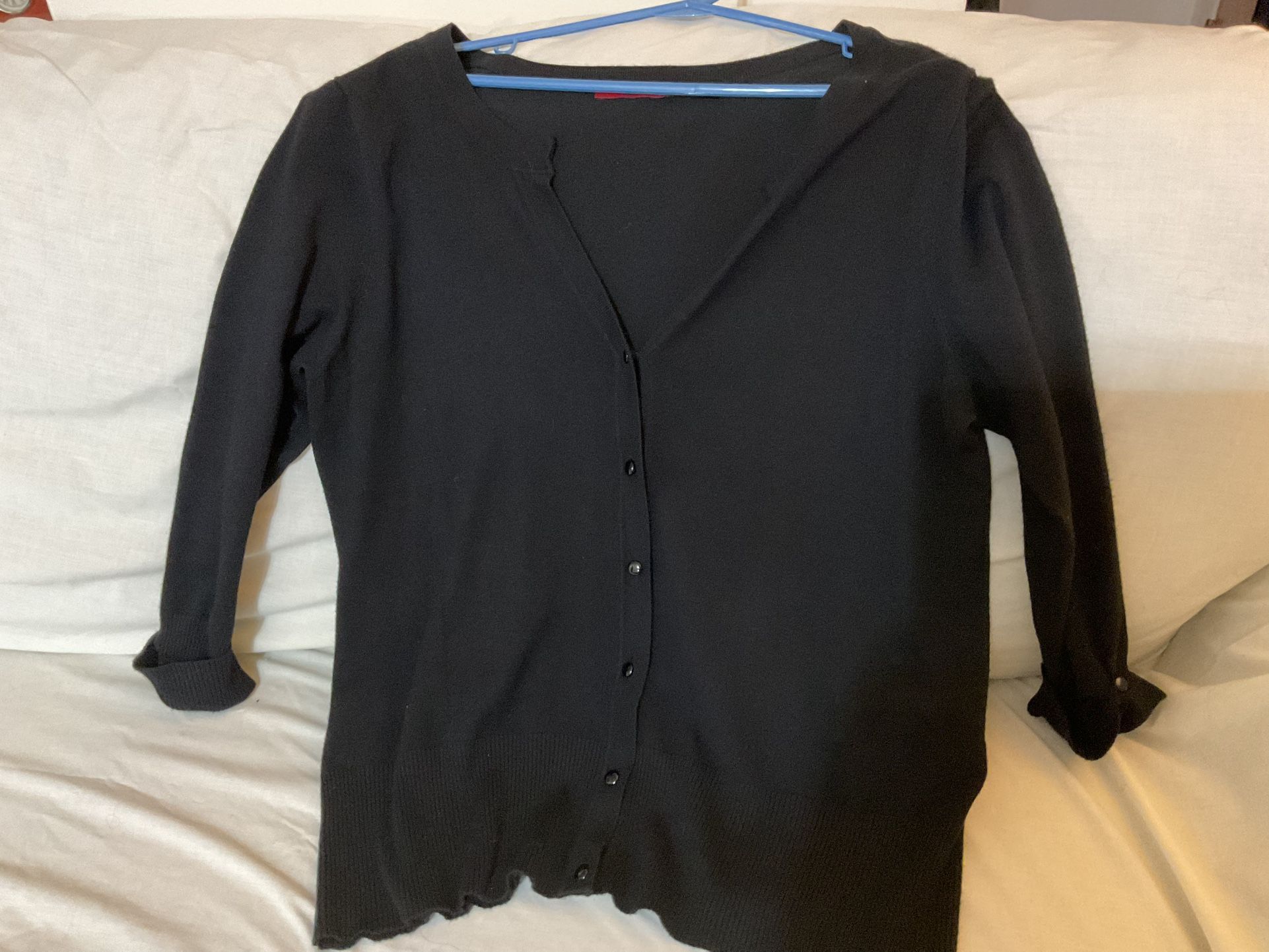 WOMANS SIZE 1X BLACK CARDIGAN