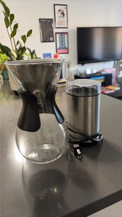 Coffee bean grinder & pour over maker