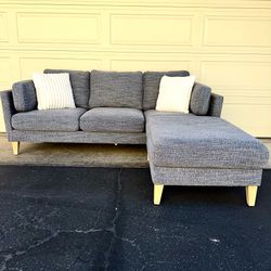 Gray World Market Sectional Couch Sofa