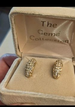 Stunning Vintage Christian DIOR Moon Shaped Earrings 14K GOLD