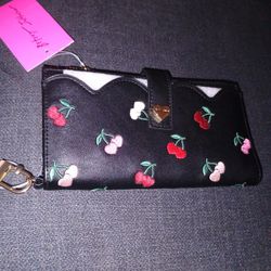 Leather Betsey Johnson Cherry Wallet Super Cute