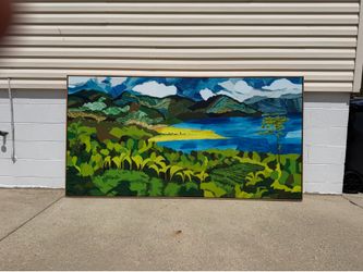 Extra large professionally framed canvas art  piece