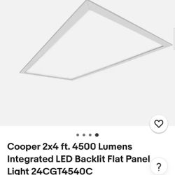 Cooper 2x4 ft. 4500 Lumens Integrated LED Backlit Flat Panel Light 24CGT4540C