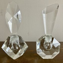 Vintage Glass Perfume Bottles - Set of 2