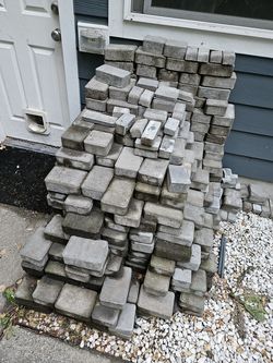 Mix of Rumblestone and Cement Pavers