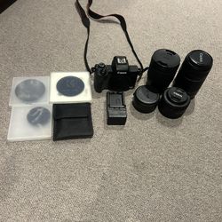 Canon EOS M50 Mark II w/ 3 Lenses, ND Filters & Battery Charger