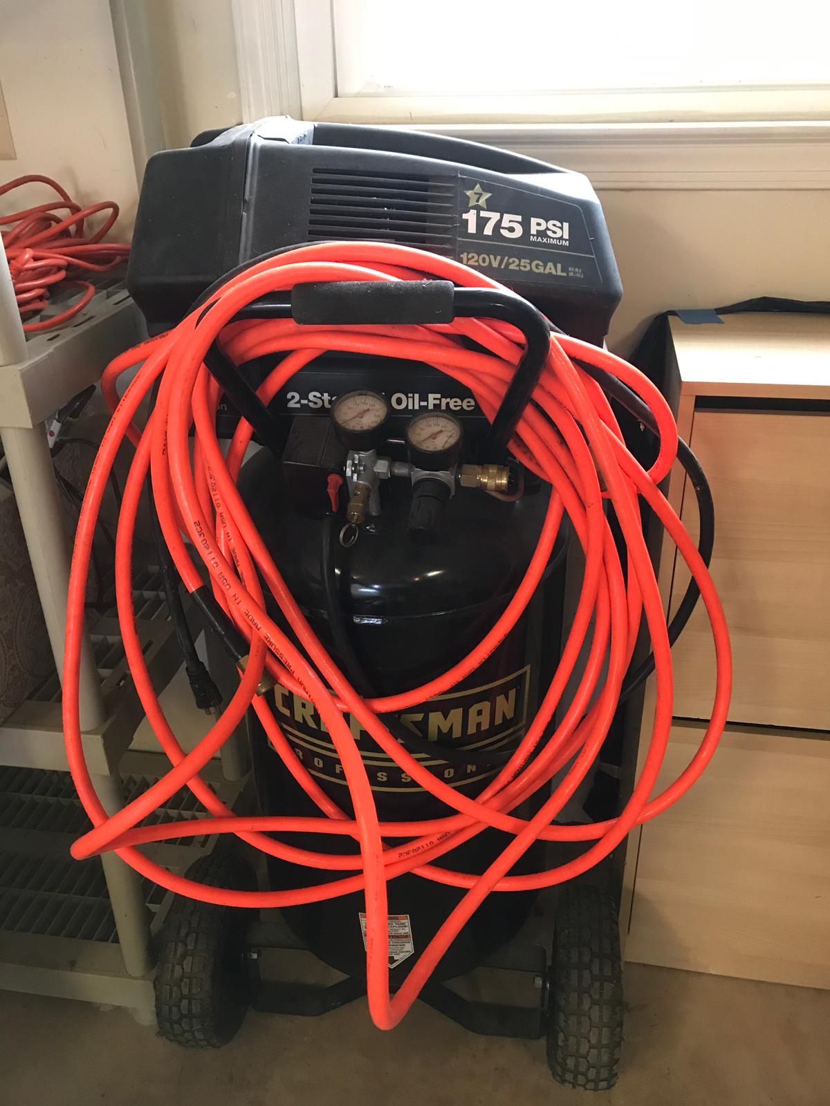 Craftsman air compressor with hose used a few times