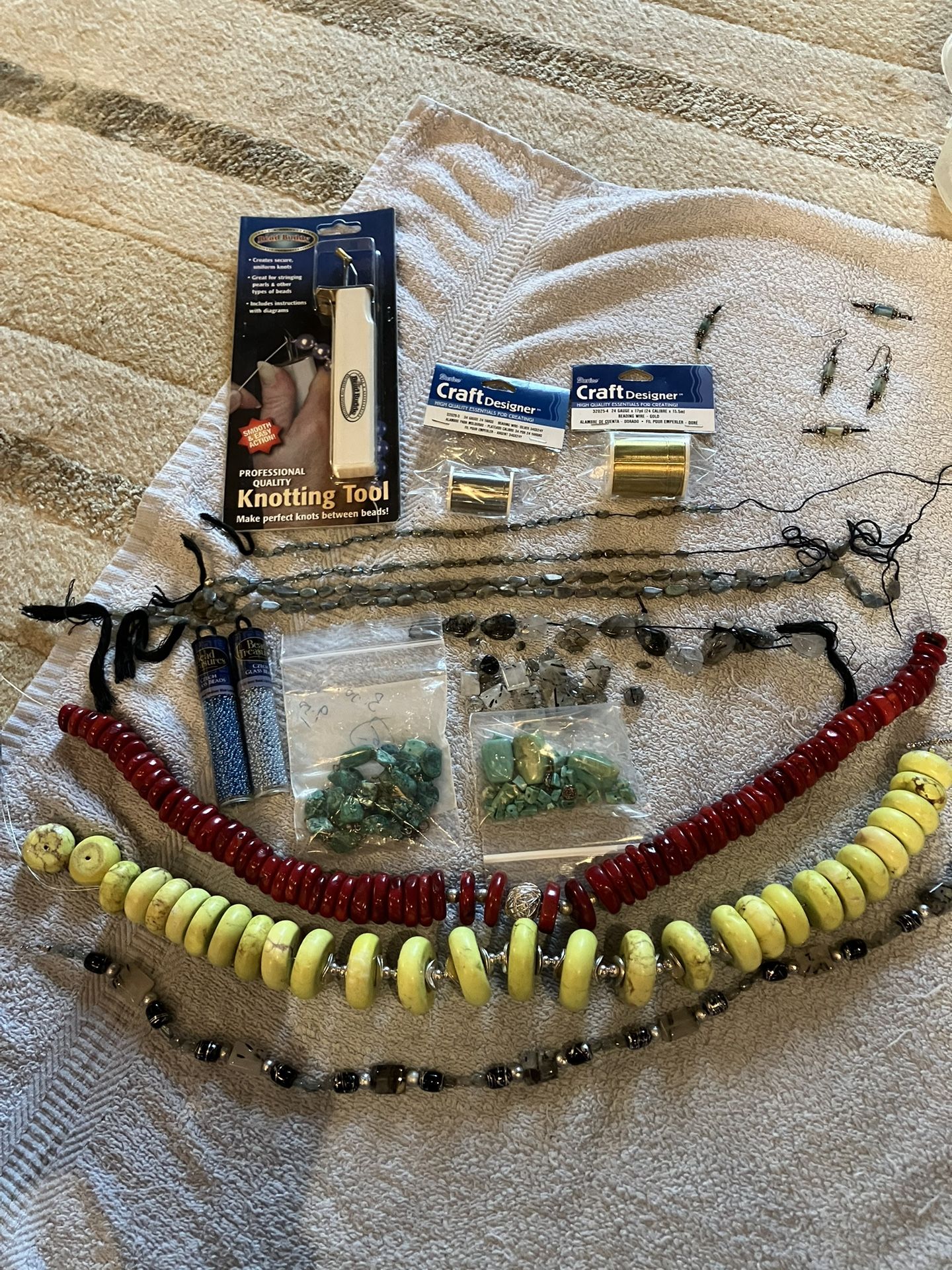 Lot Of Beads , Wire And Tool