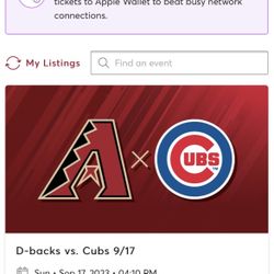 D-backs Vs Cubs Tickets 