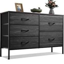 WLIVE Dresser for Bedroom with 5 Drawers, Wide Dressers with Drawer Organizers, Chest of Drawers, Fabric Dresser for Living Room, Closet, Hallway, Cha