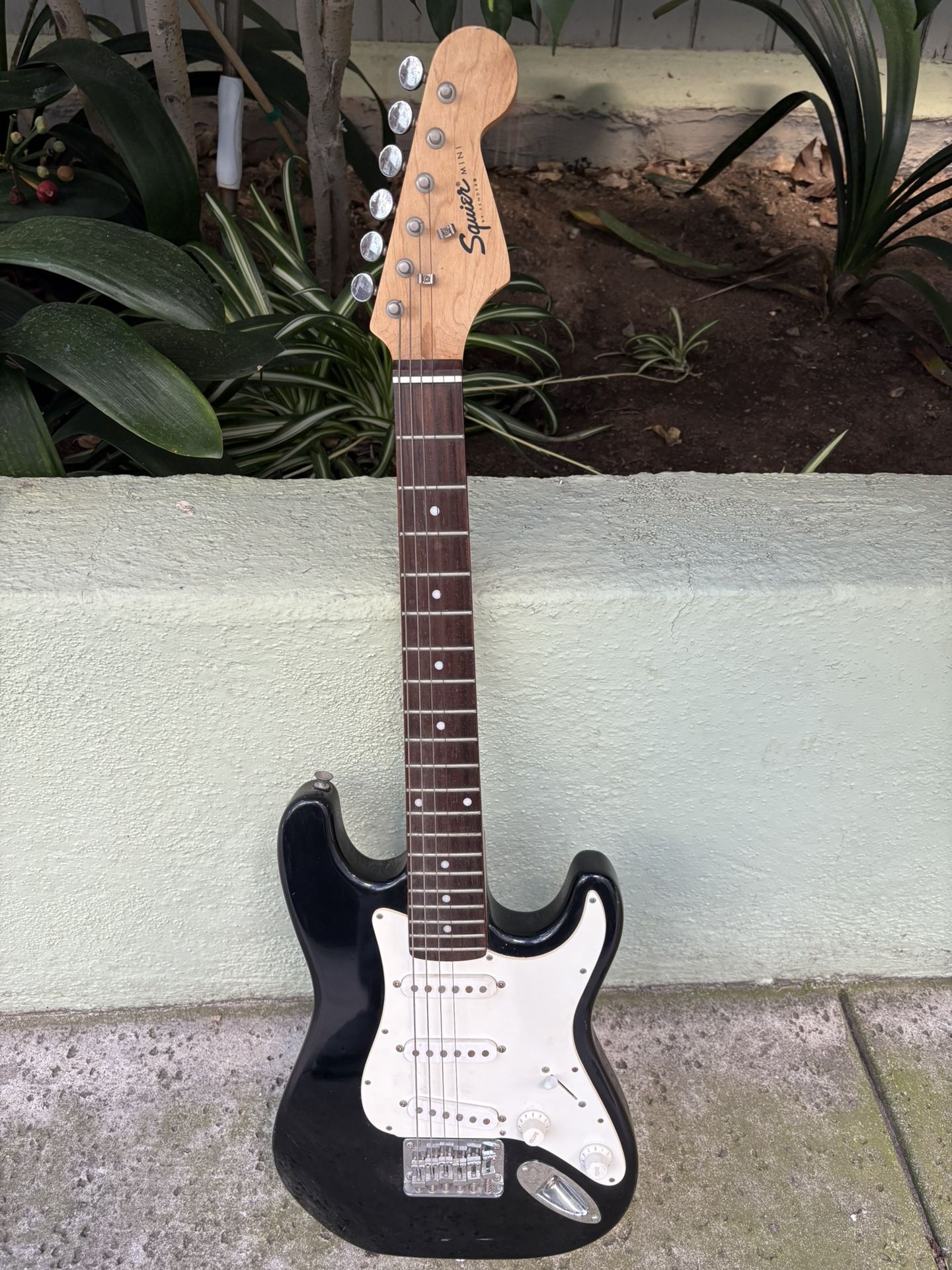 Mini Squier Black Electric Guitar