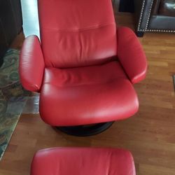 Oslo Leather Recliner & Ottoman $499