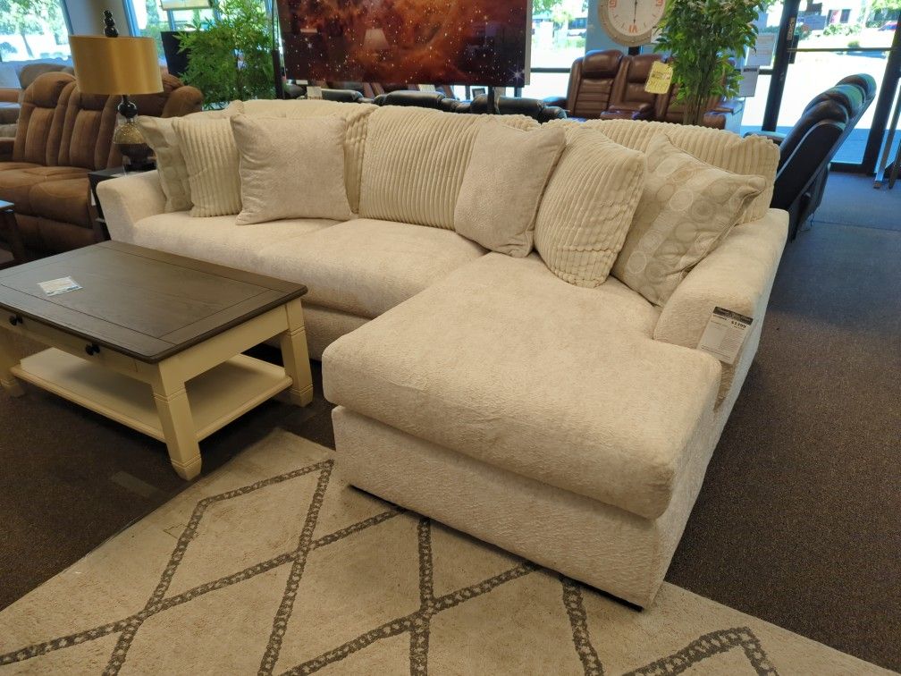 Soft white Fabric Sectional Couch Sofa