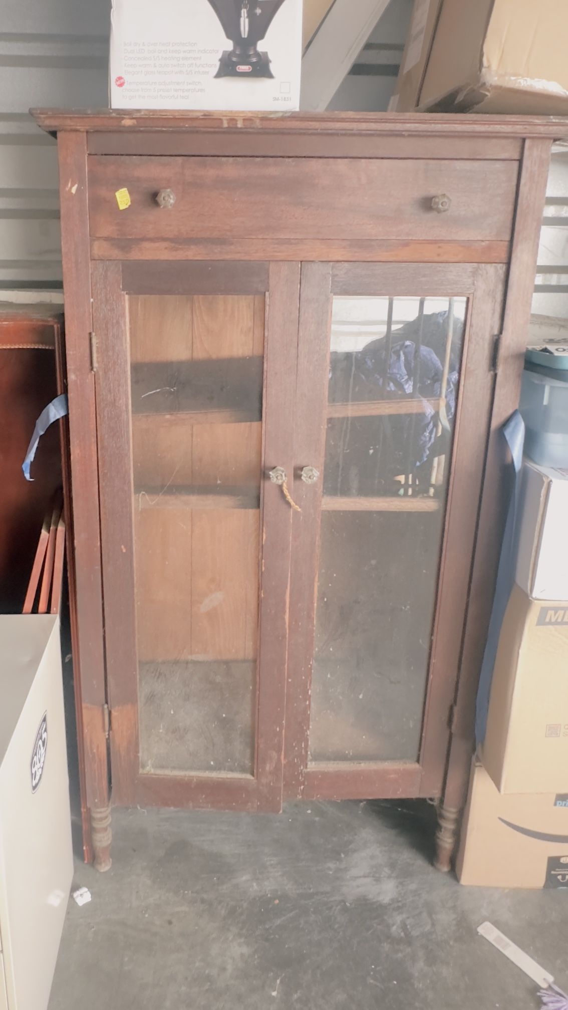 Antique Glass Door Bookshelf