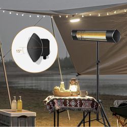 Brand New In The Box- Pasapair Infrared Electric Patio Heater,Outdoor Heater with Tripod Stand,3 Heat Settings,Remote Control,Tip-over,Wall-mounted Or