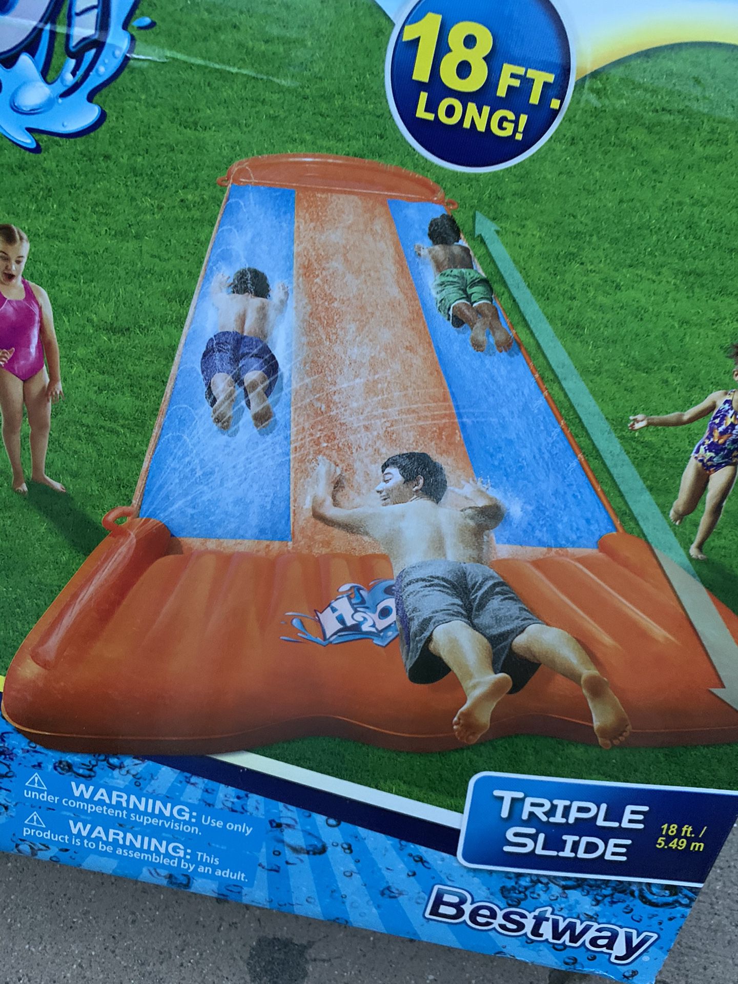NEW TRIPLE WATER SLIDE WITH SPEED RAMP 18ft LONG 🔥 NEW IN BOX