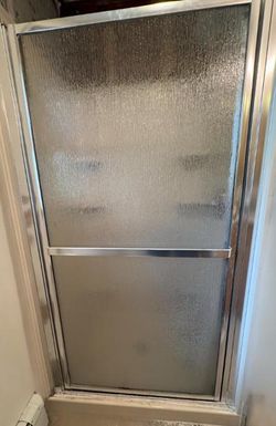 Rain, glass shower door