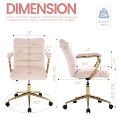 Pink Velvet Home Office Desk Chair