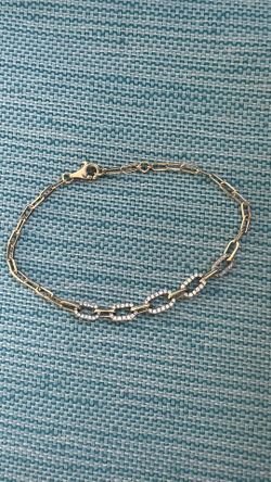 14k Paperclip Diamond Bracelet