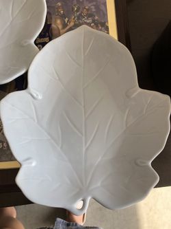 Plates little blue color $2 each totally 2 plates