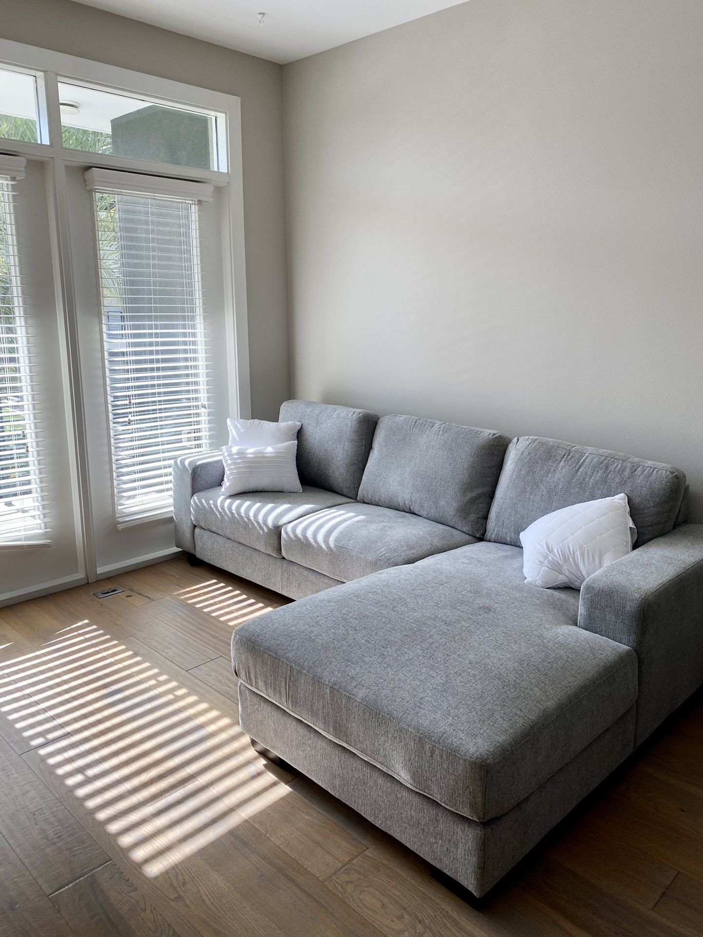 *BOOKED*Gray Couch/Sofa With Chaise