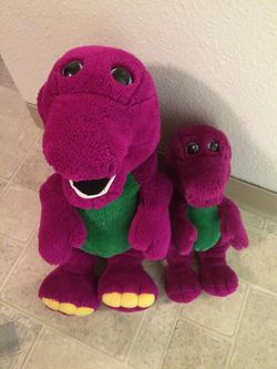Barney stuffed animals excellent condition like new