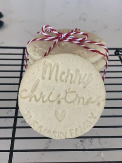 Personalized Merry Christmas cookie cutter & stamp