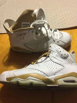 Nike air jordan vl 6 retro white/gold size 8