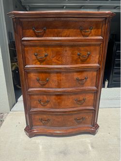 Tall 5 Drawer Dark Oak Dresser H60xL42xW20