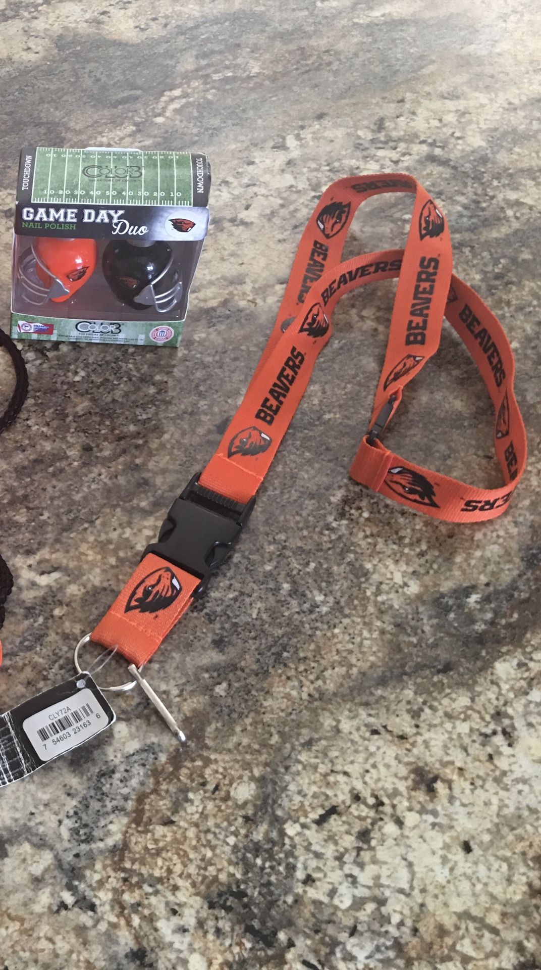 Oregon State Beavers Lanyard & Nail Polish Duo
