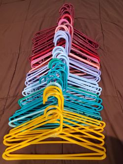 A rainbow of clothes hangers!!