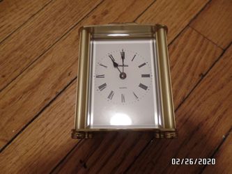 Neiman Marcus - Gold Tone Table Desk Clock - Made In Germany - Quartz