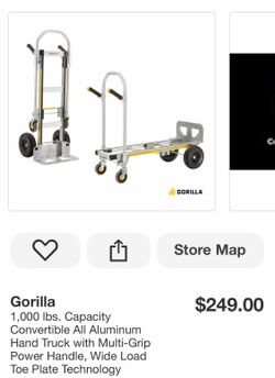 1,000 Ibs. Capacity Convertible All Aluminum Hand Truck with Multi-Grip Power Handle, Wide Load Toe Plate Technology