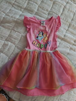 Bluey Girls Tutu Dress Pink Rainbow size 5t