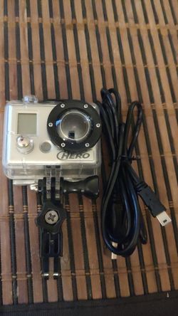 GoPro Hero with case and cable