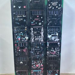 Vintage 18 Cubby Locker, Green and Black