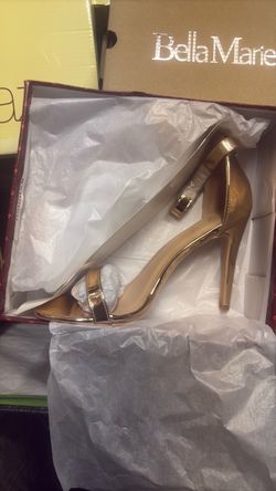 Bella Marie Gold Strappy Heels