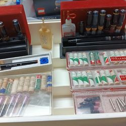 KOH-I-NOOR LEROY MARS RAPIDOGRAPH LETTERING PENS TIPS ETC. LOT Of...