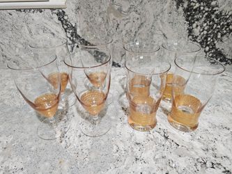 Gold Glass Drinkware Set of 8