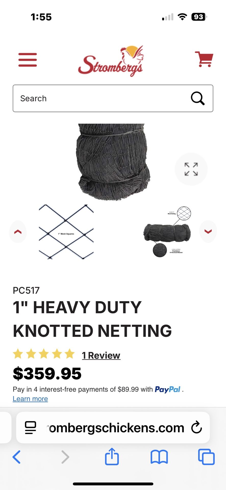I Have Used 1" HEAVY DUTY KNOTTED NETTING